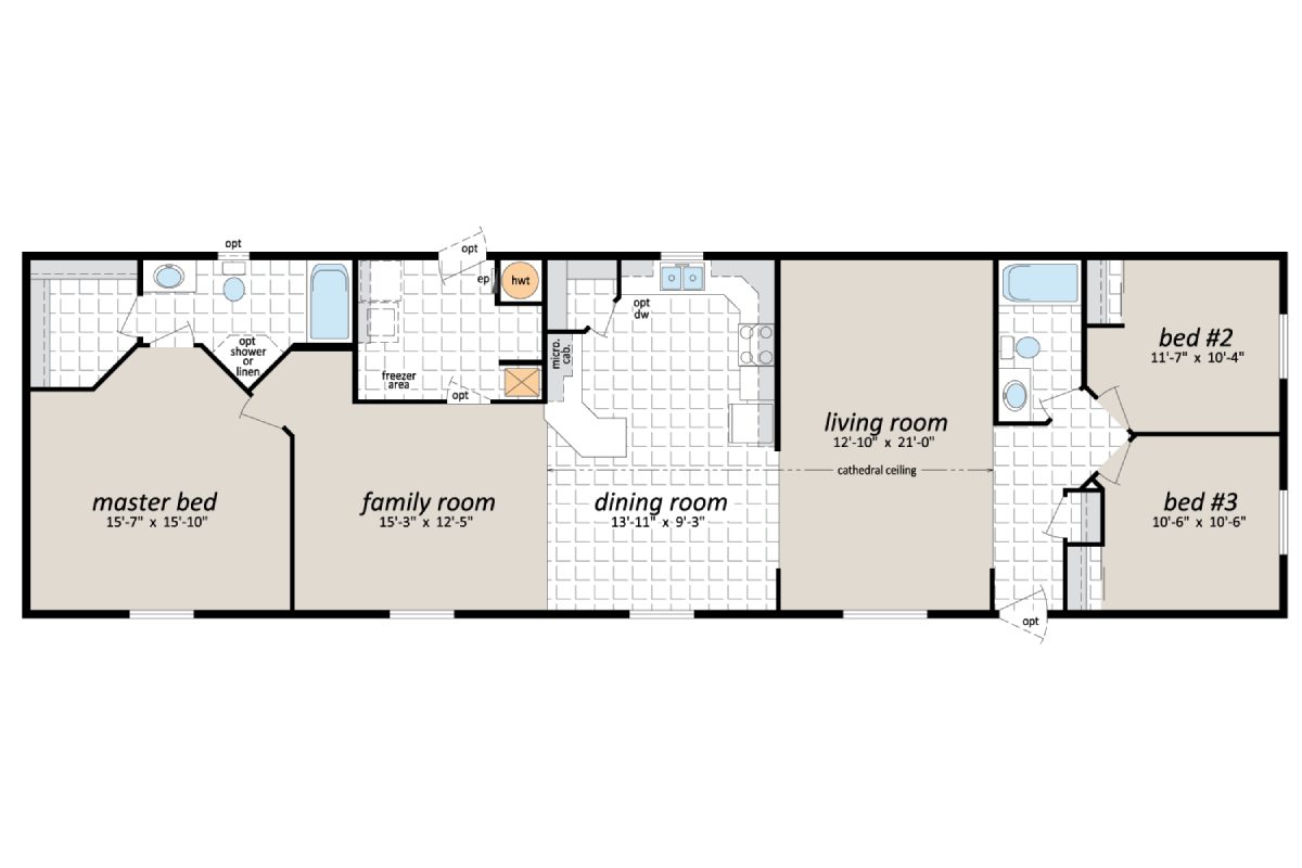Floor plan with labeled rooms and dimensions.
