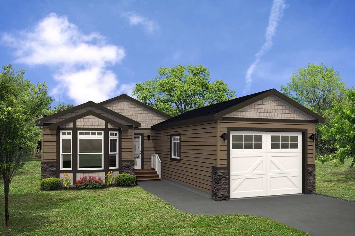 Modern single-story house with garage and driveway.