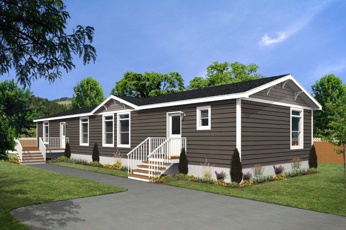 Modern single-story house with front steps.