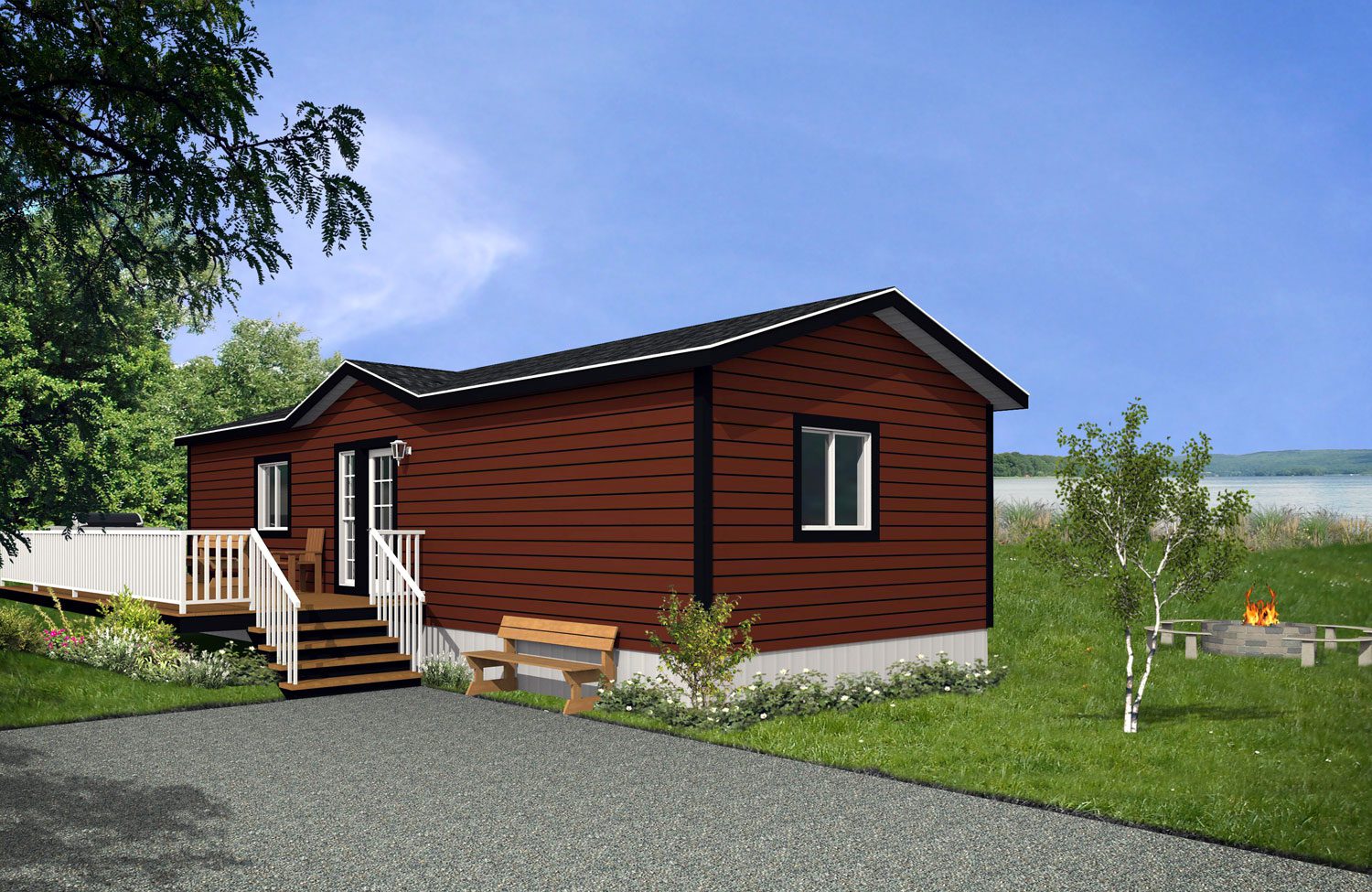 Arbour Cottages 16wide Shasta 2Bdrm 1Bath Outside