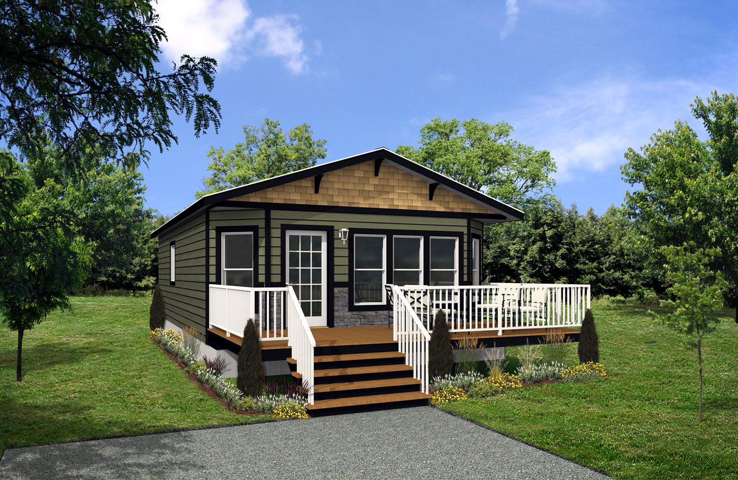 Arbour Cottages 22wide Pepperidge 2Bdrm 1Bath Outside