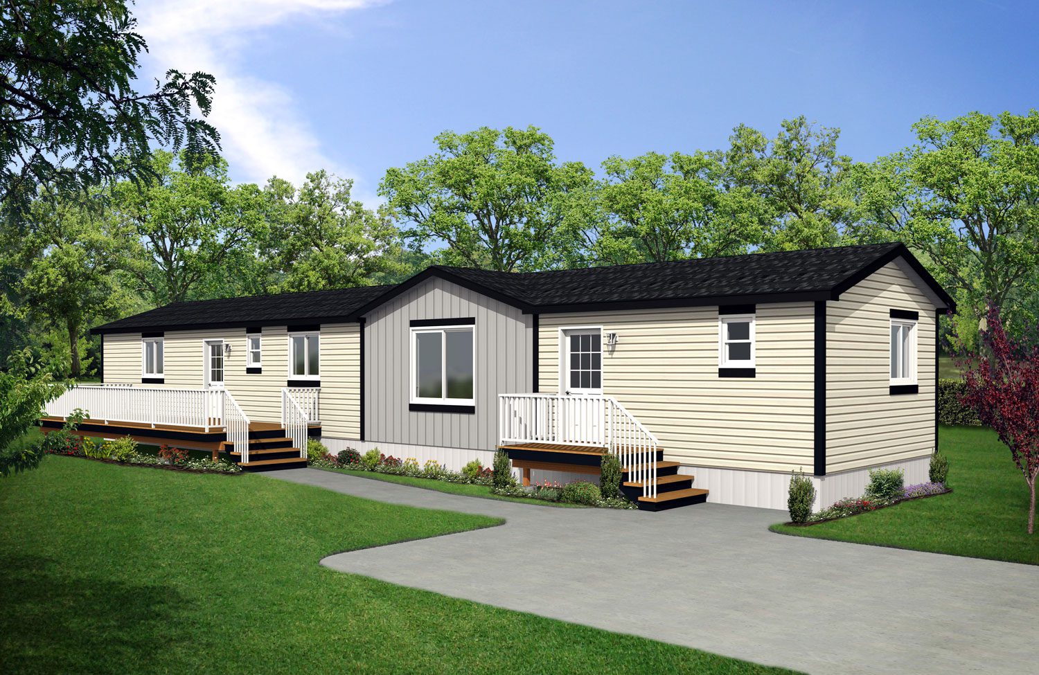 CJ Series 16wide CJ-1619 3Bdrm 2Bath Outside