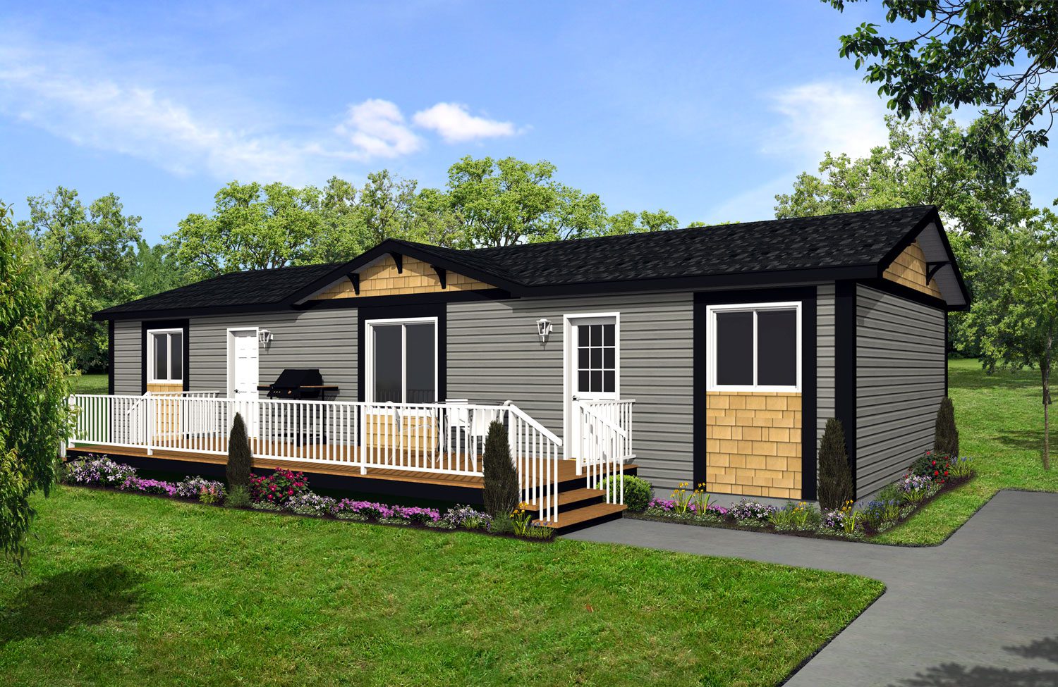 CJ Series 22wide CJ-2205 3Bdrm 2Bath Outside