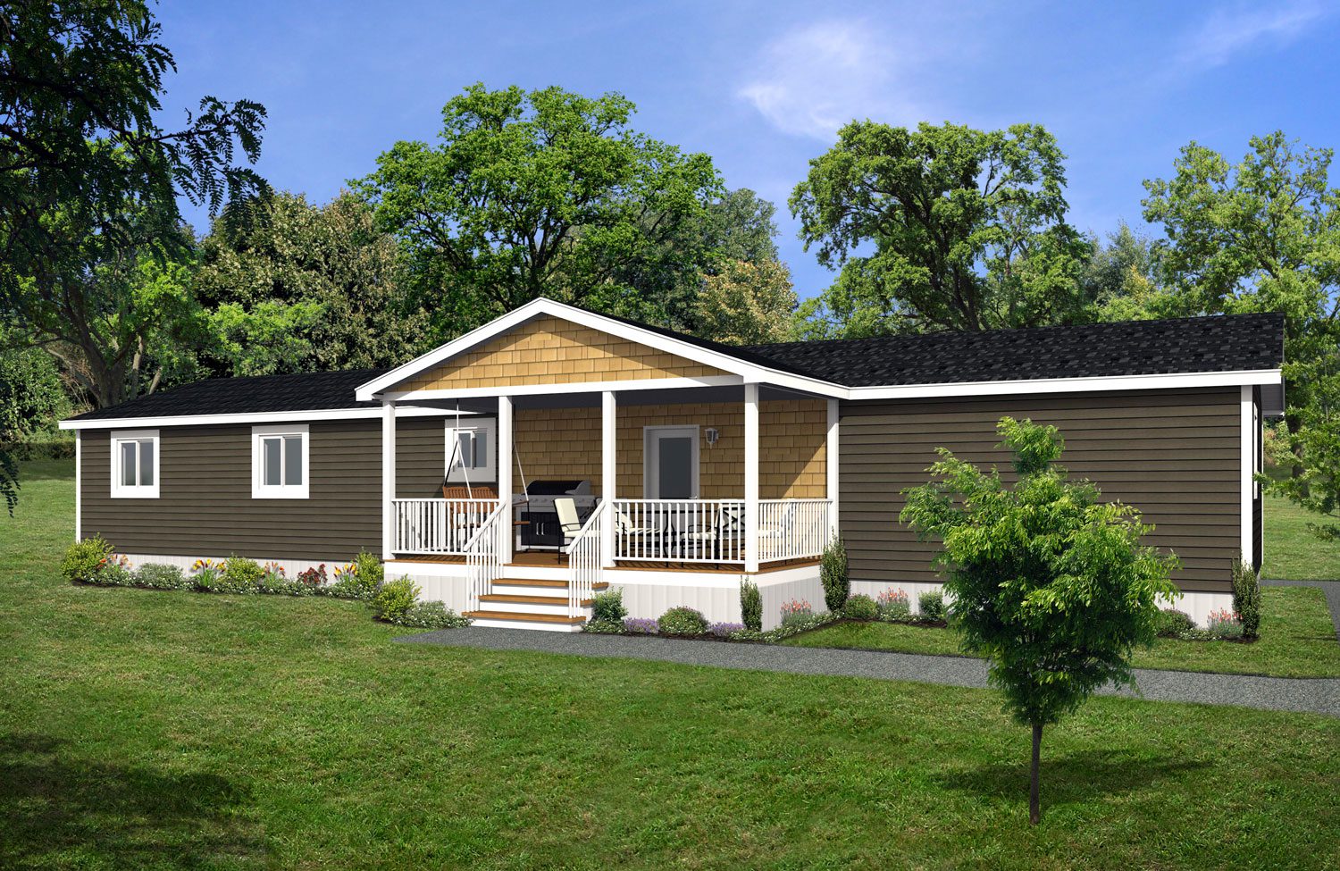 CJ Series 22wide CJ-2213 3Bdrm 2Bath Family room Outside