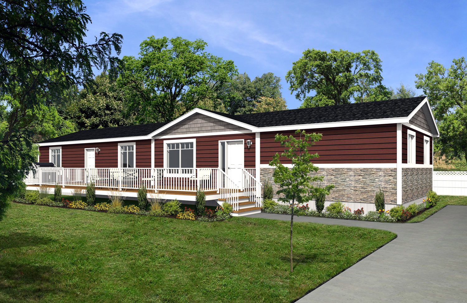 CJ Series 22wide CJ-2219 3Bdrm 2Bath Family room Outside