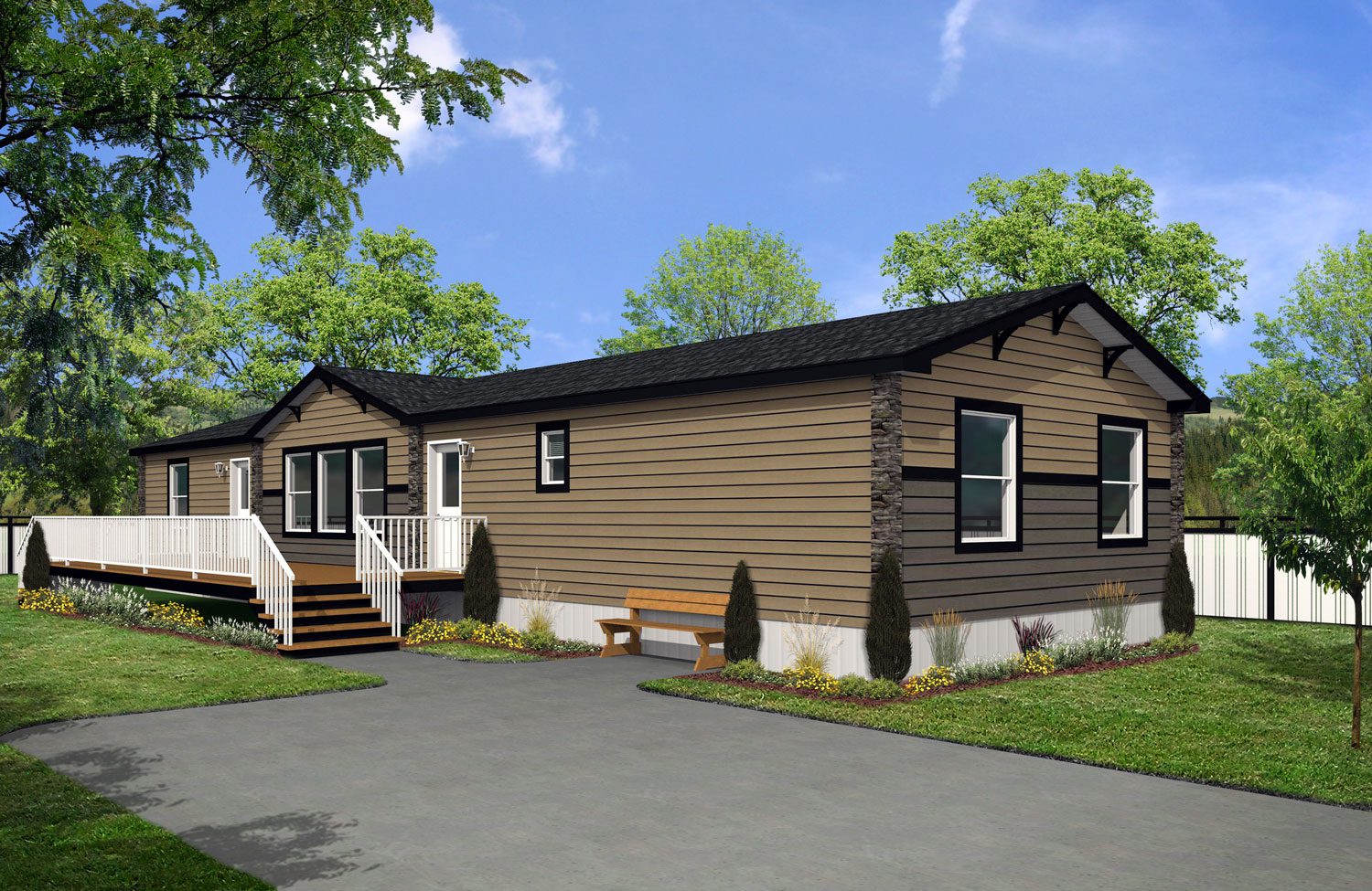 CJ Series 22wide CJ-2237 3Bdrm 2Bath Family room Outside