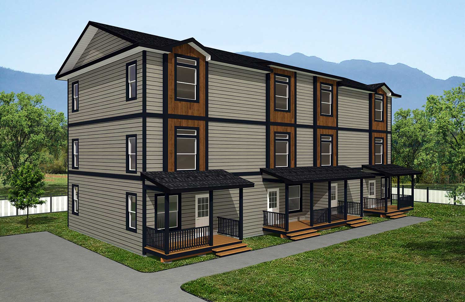 City CT-402 4 units 4bdrm, 2.5bath per unit outside