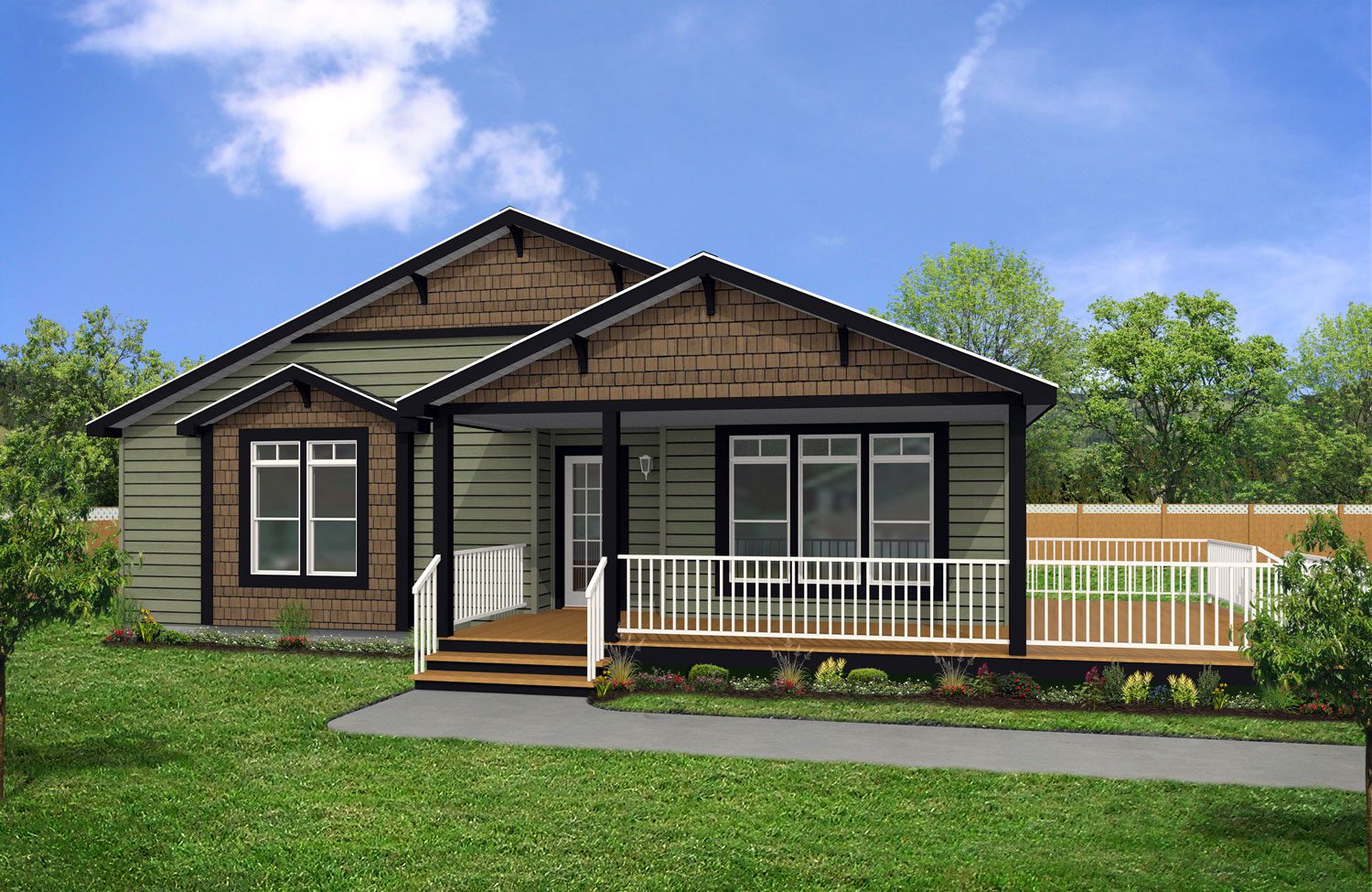 Multi Section Series 32wide MS-2001TS 3Bdrm 2Bath Outside