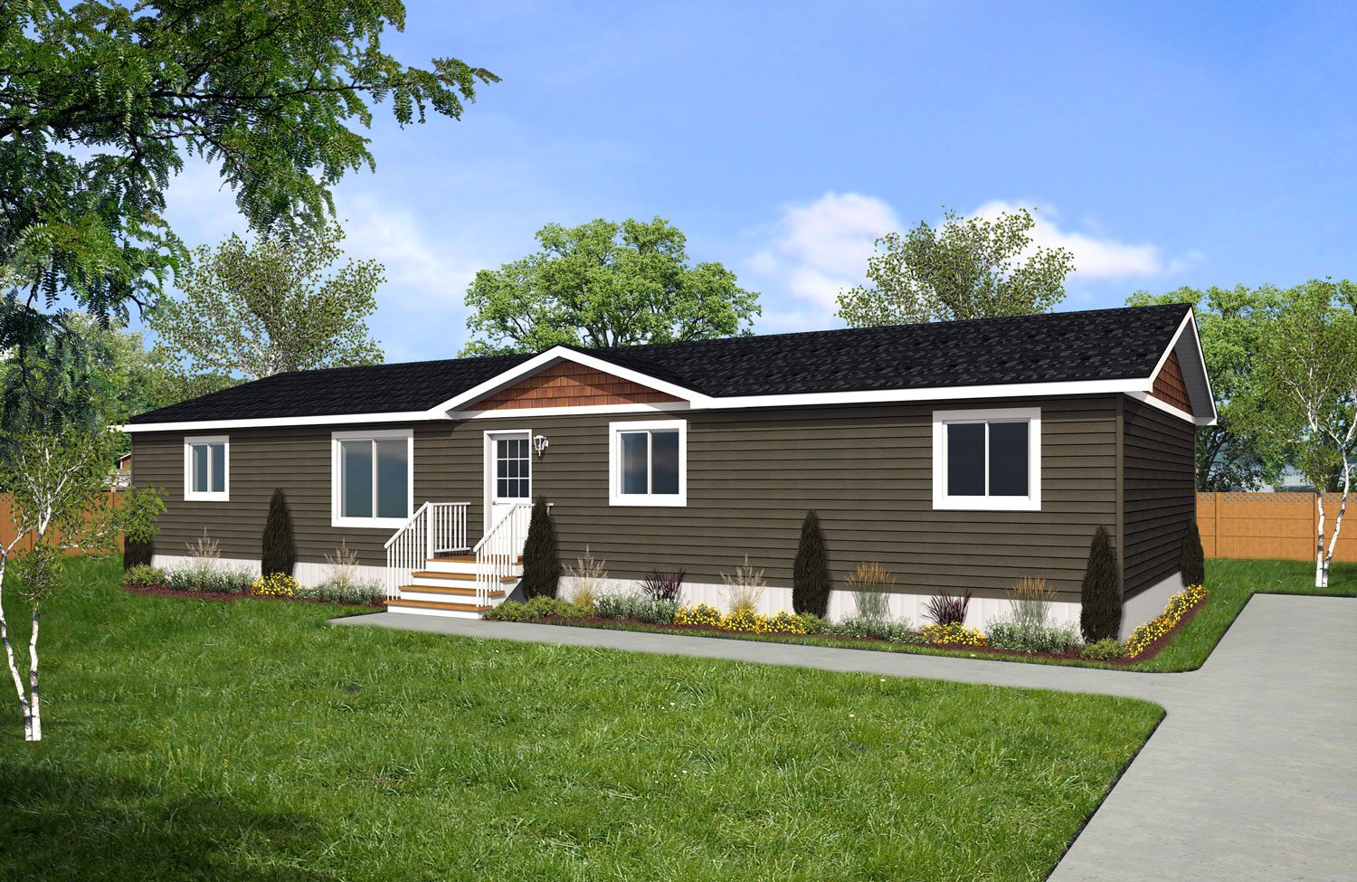 Rocky Mountain Home Series 28wide RM-2805 3Bdrm 2Bath Family Outside