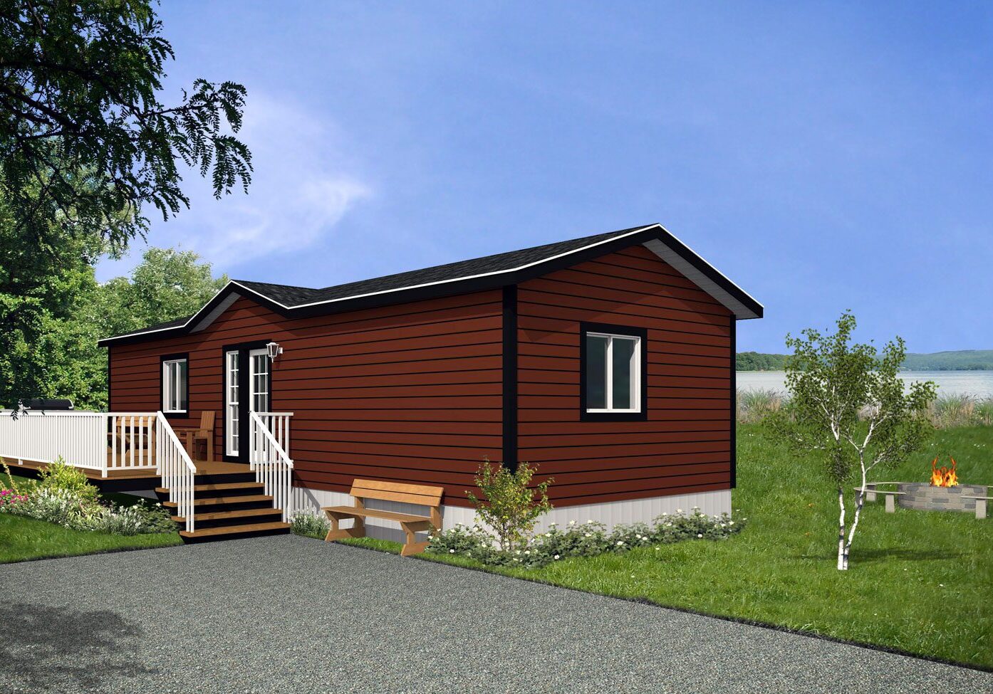 Arbour Cottages 16wide Shasta 2Bdrm 1Bath Outside