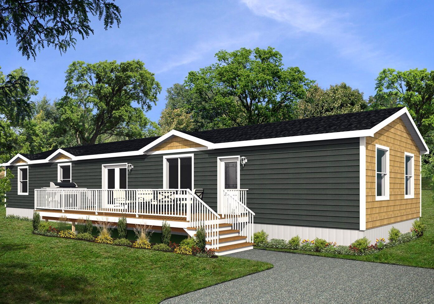 CJ Series 22wide CJ-2212 3Bdrm 2Bath Family room Outside