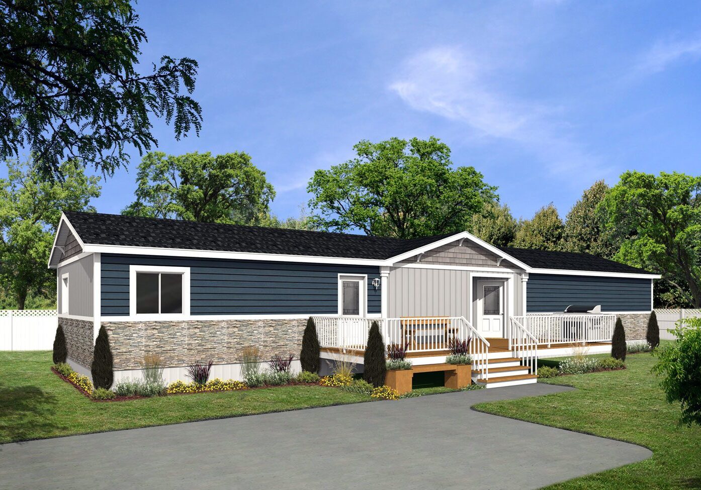 CJ Series 22wide CJ-2221 3Bdrm 2Bath Family room Outside