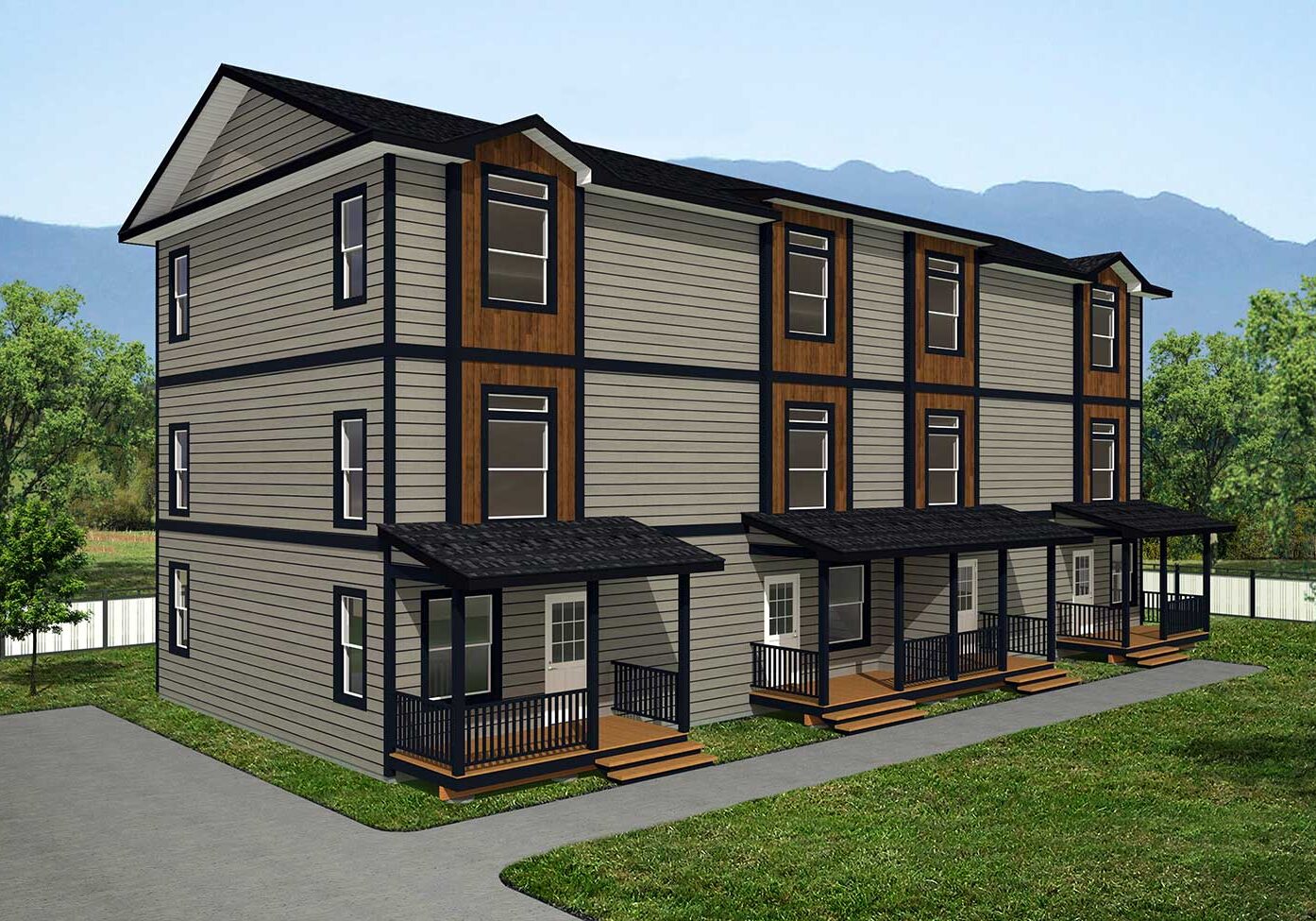 City CT-402 4 units 4bdrm, 2.5bath per unit outside