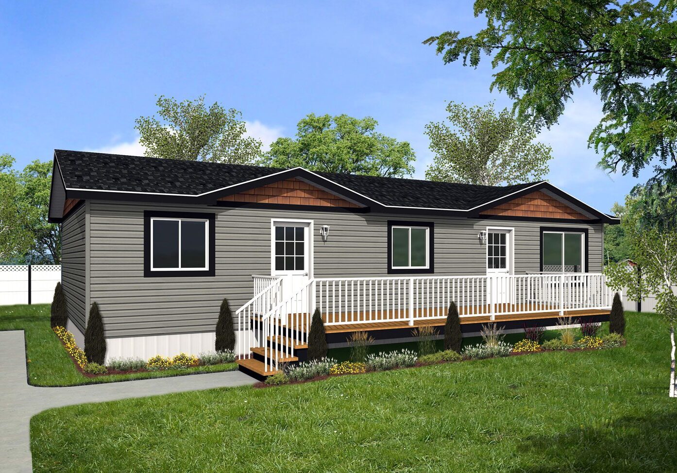 Rocky Mountain Home Series 24wide Kampart RM-505a 3Bdrm 2Bath Outside