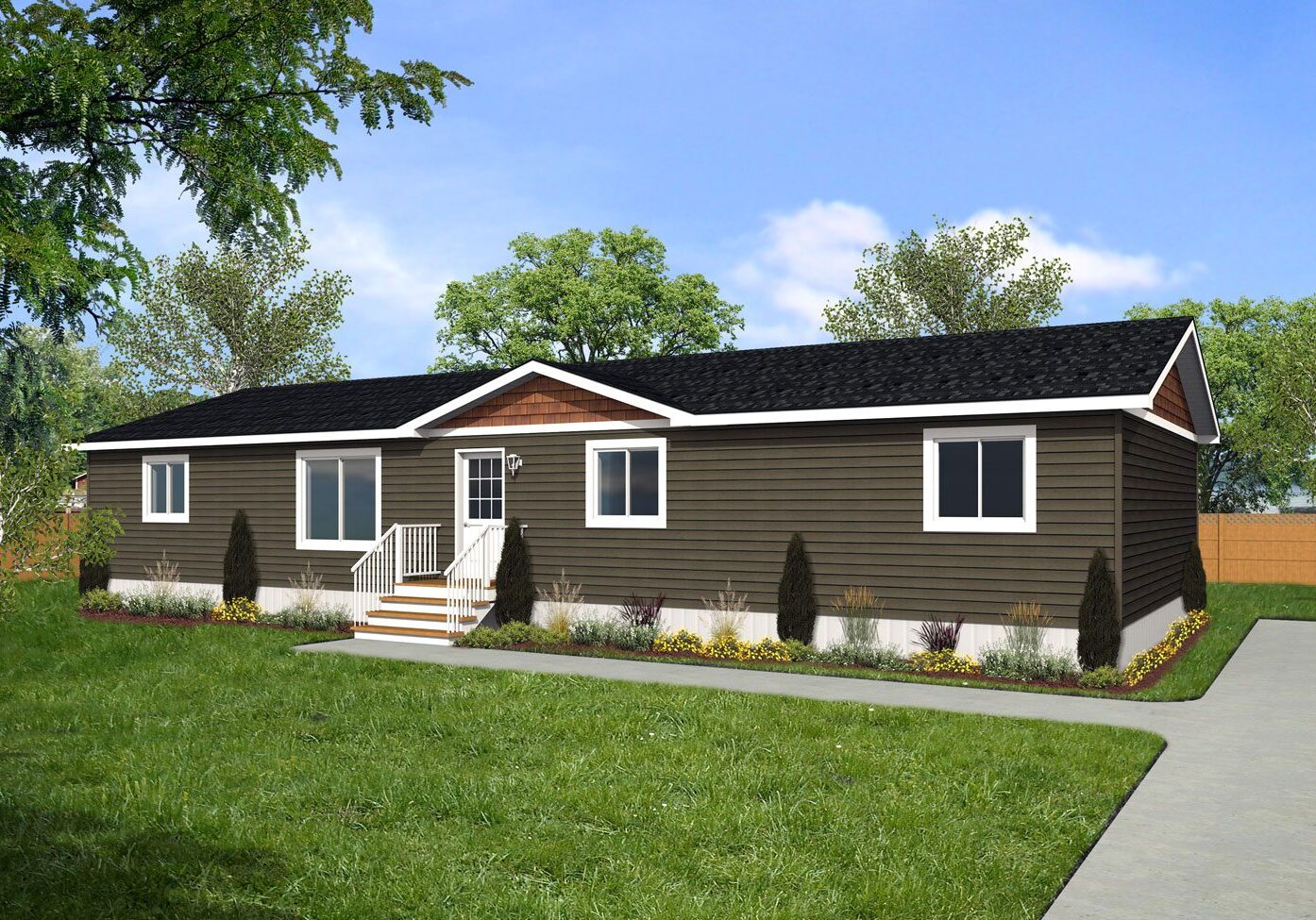 Rocky Mountain Home Series 28wide RM-2805 3Bdrm 2Bath Family Outside